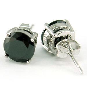 6 mm Black CZ Created Cubic Zirconia Round Stud Mens Earrings XME050