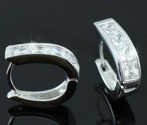 Cubic Zirconias Studs 18k White Gold Plated Mens Earrings XME248
