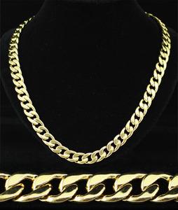 24" x 11mm Hip Hop 18K Gold Plated Curb Links Mens Necklace XMN052