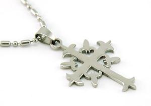 Solid Stainless Steel Gothic Cross Mens Pendant Necklace MP007