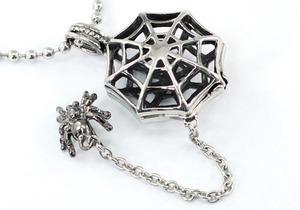 Biker Gothic Hip Hop Spider Net Stainless Steel Mens Pendant Necklace XMP016