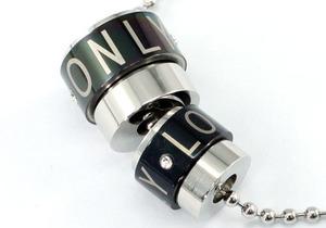Theme &quot;Love Only&quot; Lover Set Steel Cubic Zirconia Mens Pendants Necklace MP050