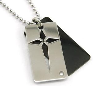 2 Tone Gothic Cross Solid Stainless Steel Mens Pendant Necklace XMP108