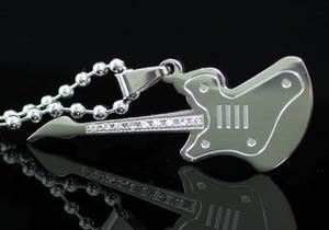 Guitar Stainless Steel Mens Pendant Necklace MP143