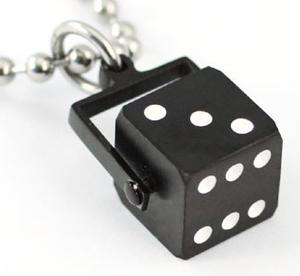 Black Dice Stainless Steel Mens Pendant Necklace XMP164