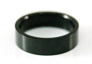 Biker Plain Black Solid Stainless Steel Mens Ring XMR045