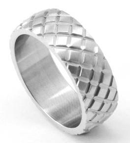 Hip Hop Silver Tone Stainless Steel Mens Ring MR053