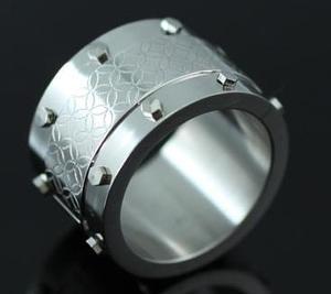 Ancient Chinese Coin Pattern Design Stainless Steel Mens Ring XMR069