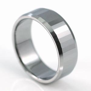 Hip Hop Polish Light-Reflective Tungsten Round Band Mens Ring MR074