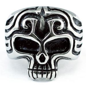 Biker Skull Head Magnetic Health Stainless Steel Mens Ring XMR099