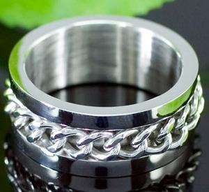 Biker Chain Links Stainless Steel Mens Ring XMR119