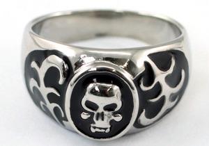 Hip Hop Evil Skull Magnetic Health Stainless Steel Mens Ring MR154