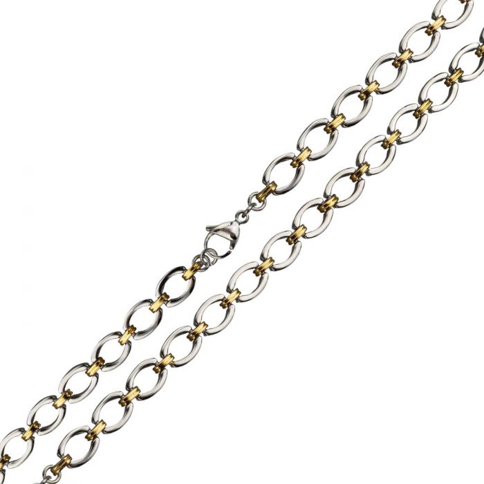 IP Gold Oval Link Necklace