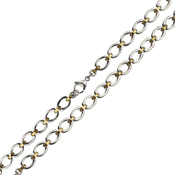 IP Gold Oval Link Necklace