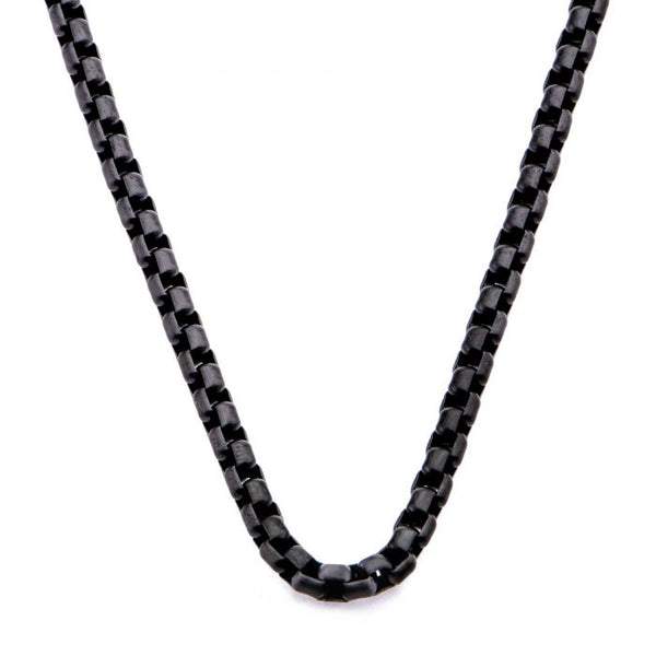 4mm Black Round Bold Box Chain