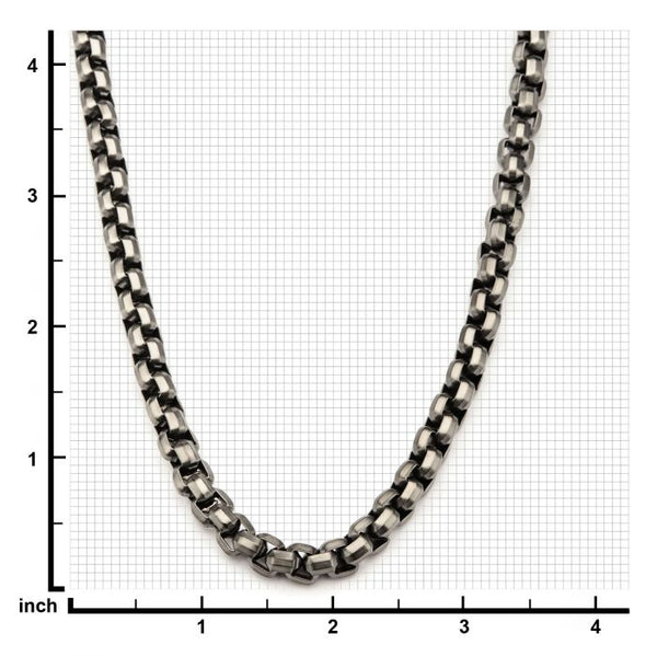 Steel Gun Metal Plated Round Box Chain Necklace