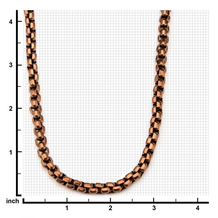 Rose Gold Plated Round Box Chain Necklace