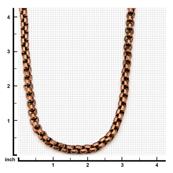 Rose Gold Plated Round Box Chain Necklace