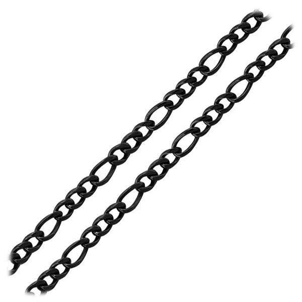 6mm Super Black Figaro Chain