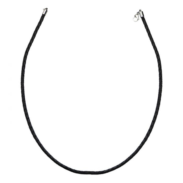 3.5mm Black Woven Leather Necklace