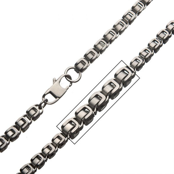 Matte Stainless Steel 5mm Byzantine Chain Necklace
