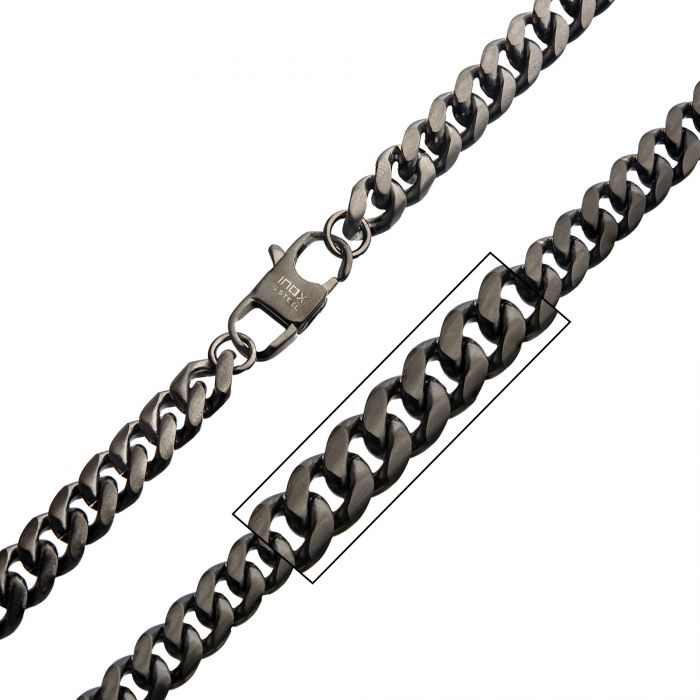 8.7 Gun Metal Brushed Curb Chain