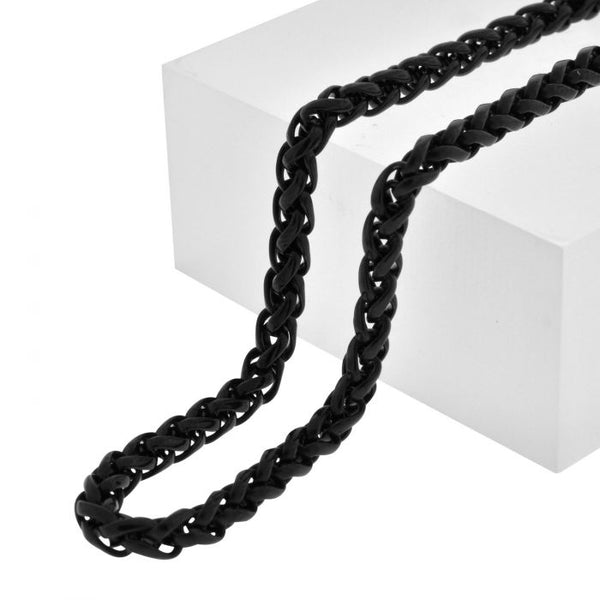 3.4mm Super Black Round Wheat Chain