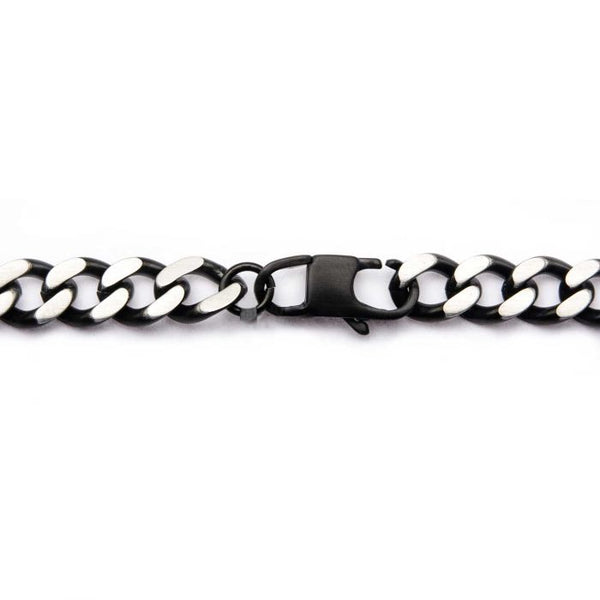 Black Plated Diamond Cut Chain Necklace