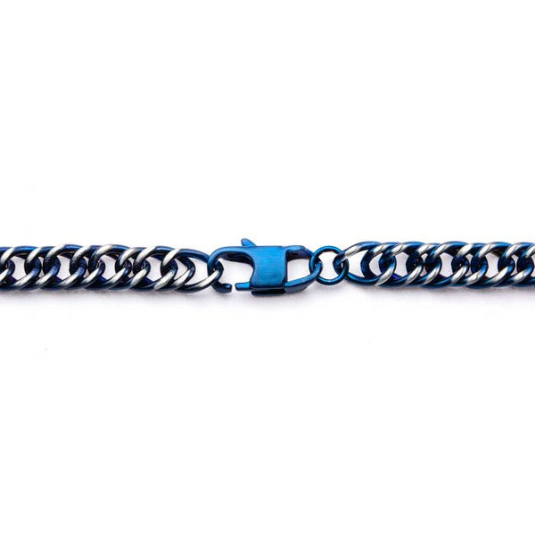 Steel Blue Plated Curb Chain Necklace