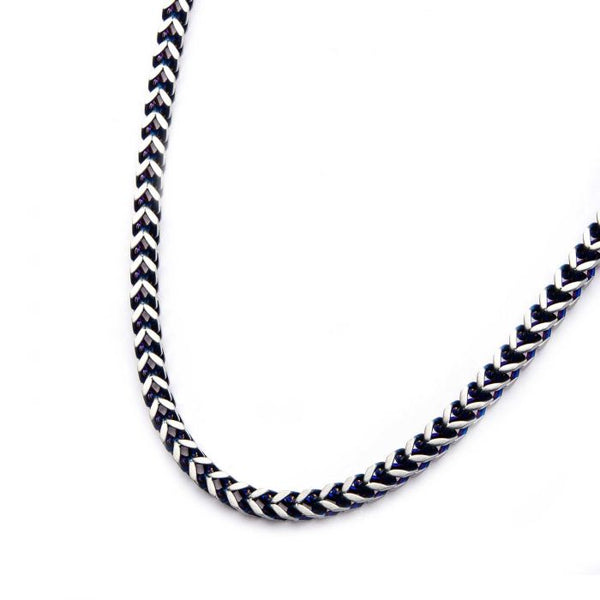 Steel Blue Plated Franco Chain Necklace