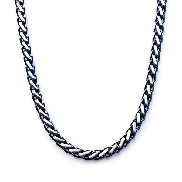 Steel Blue Plated Rounded Franco Chain Necklace