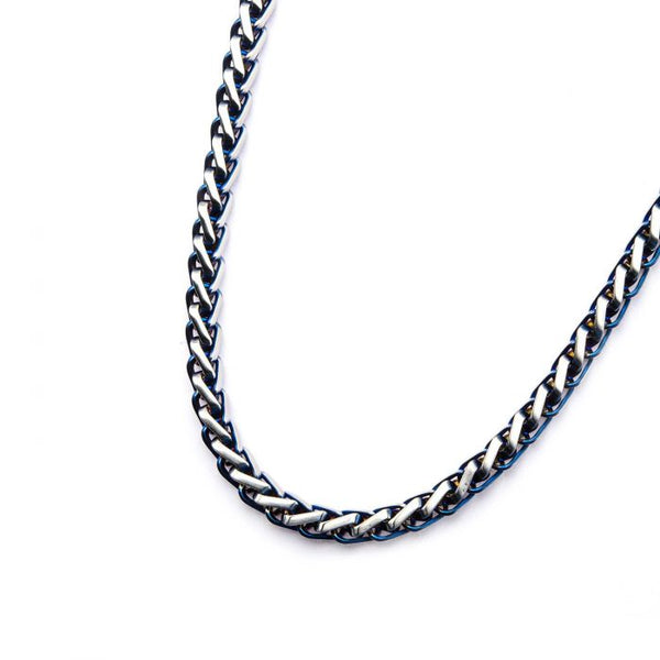 Steel Blue Plated Rounded Franco Chain Necklace