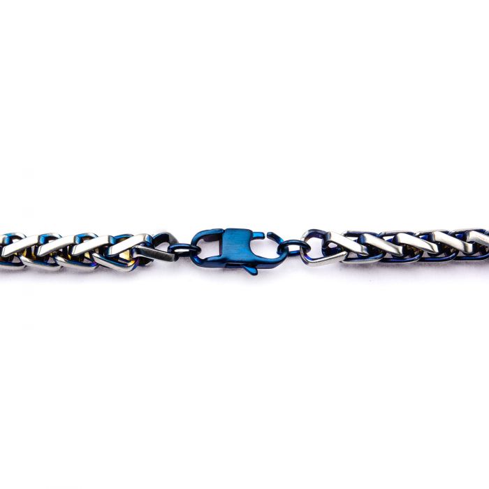 Steel Blue Plated Rounded Franco Chain Necklace