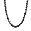 Load image into Gallery viewer, 7.1 Steel and Black Plated Wheat Chain Necklace