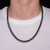 Load image into Gallery viewer, 7.1 Steel and Black Plated Wheat Chain Necklace