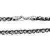 Load image into Gallery viewer, 7.1 Steel and Black Plated Wheat Chain Necklace