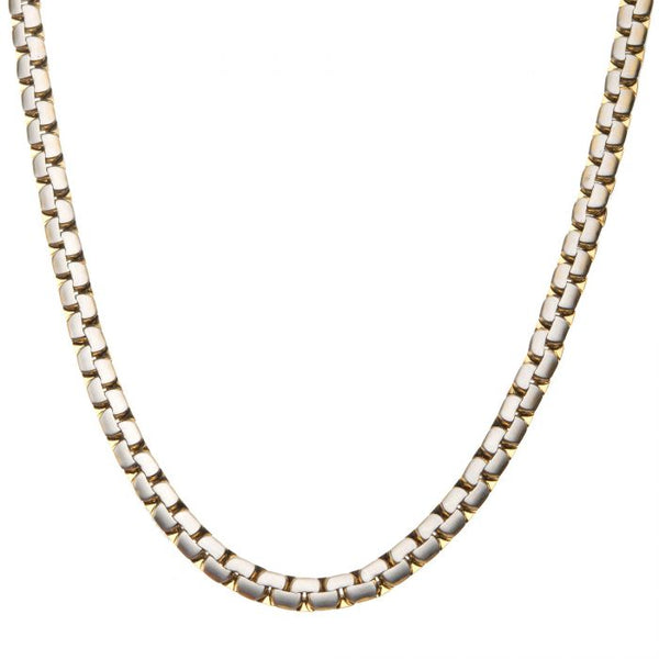 Matte Steel & Gold Plated Reversible Curb Chain Colossi Necklace