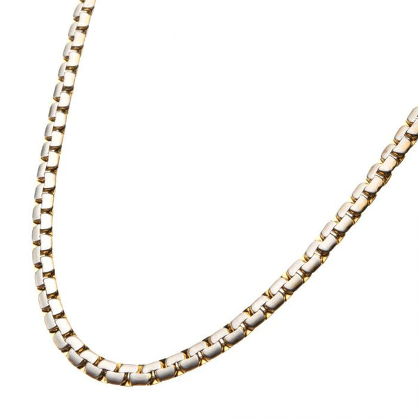 Matte Steel & Gold Plated Reversible Curb Chain Colossi Necklace