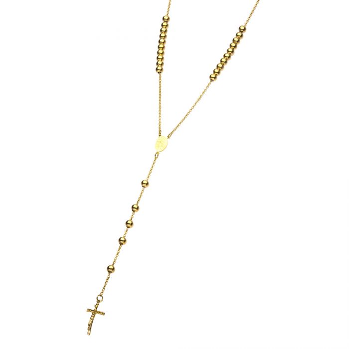 Gold Plated Rosary Chain Necklace