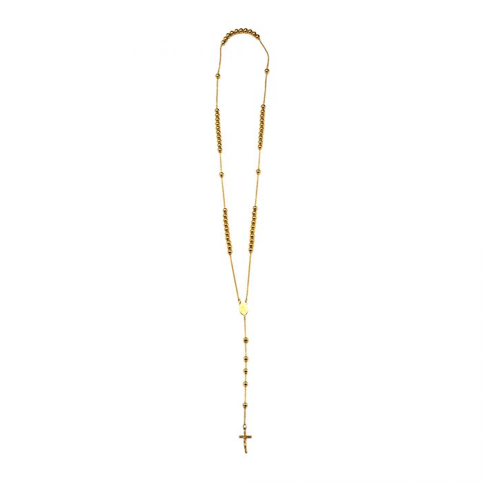 Gold Plated Rosary Chain Necklace