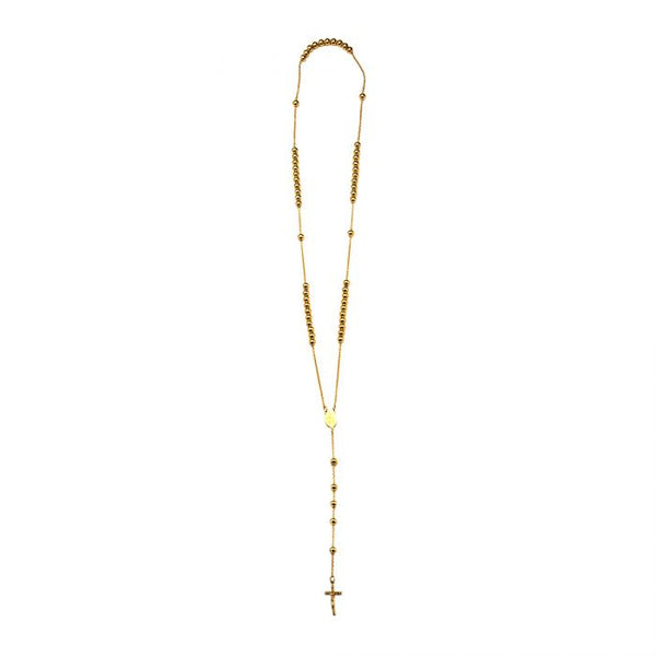 Gold Plated Rosary Chain Necklace