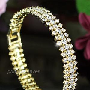 Clear Austrian Crystals Gold Plated Bangle XSB084