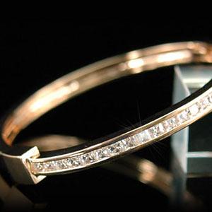 8 Carat Princess Cut Created Diamond Rose Gold Bangle XSB085