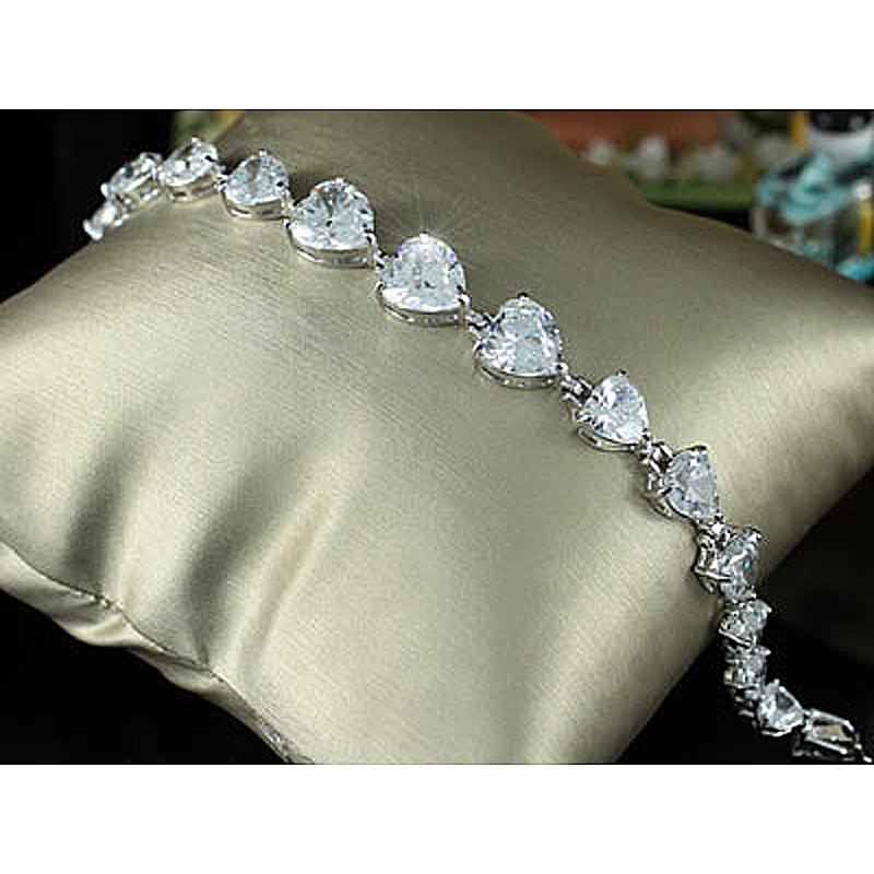 11 Carat Heart Cut CZ Cubic Zirconia Bracelet XSB116