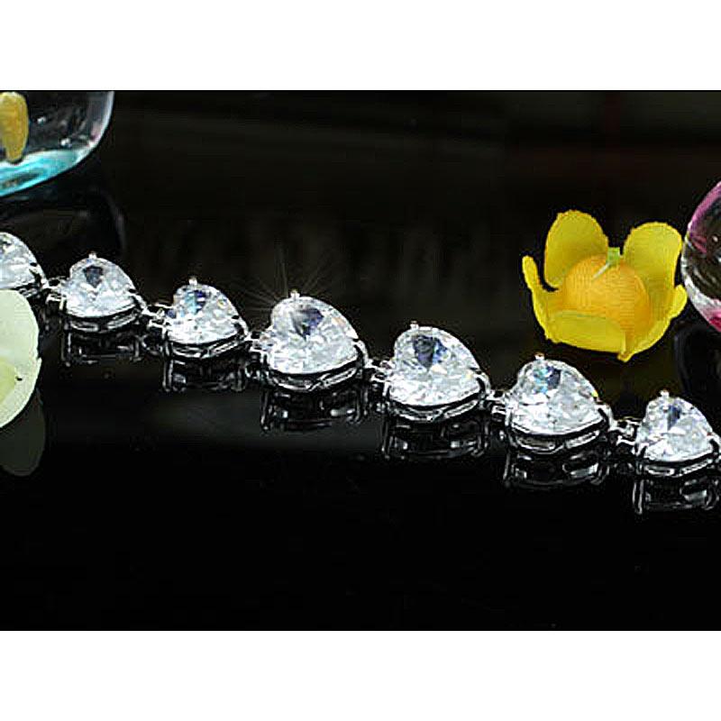 11 Carat Heart Cut CZ Cubic Zirconia Bracelet XSB116