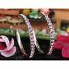 Load image into Gallery viewer, 1.5&quot; Pink Hoop Earrings use Austrian Crystal XE003