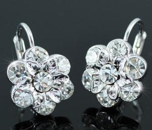 Dangle Flower Earrings use Austrian Crystal XE029