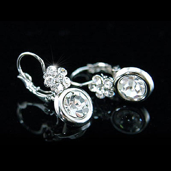 2.5 Carat Flower Earrings use Austrian Crystal XE050