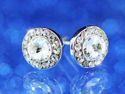 3 Carat Round Stud Earrings use Austrian Crystal XE076