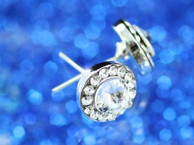 3 Carat Round Stud Earrings use Austrian Crystal XE076